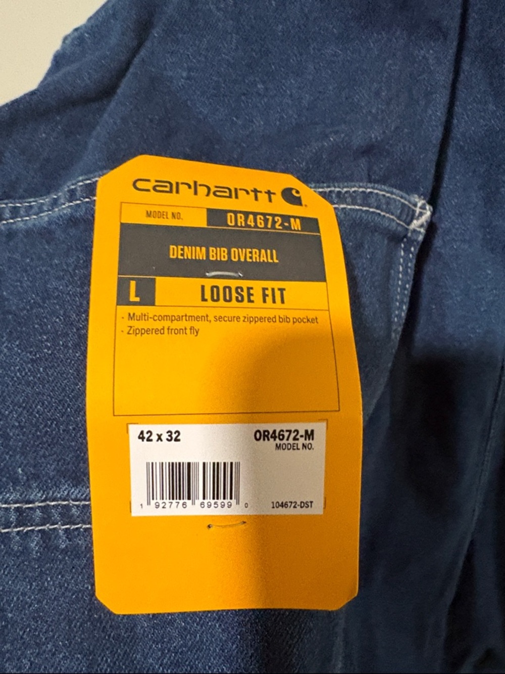 Carhartt Indigo Blue Denim Work Overalls - Picture 5 of 5